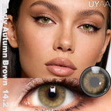 Qfdian  1Pair NEW Color Contact Lenses For Eyes Beauty Pupils Natural Pupils Brown Contact Lenses Soft Colorful Cosmetics Gray Len