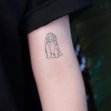 Qfdian  Golden Retriever Dog Temporary Tattoo, Herbal Juice Semi-Permanent Waterproof, Sexy Realistic Fake Arm Tattoo