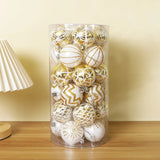 Qfdian  30Pcs 6cm Gold White Christmas Balls Ornament Xmas Tree Hanging Pendant Navidad Party Decoration for Home New Year Gifts