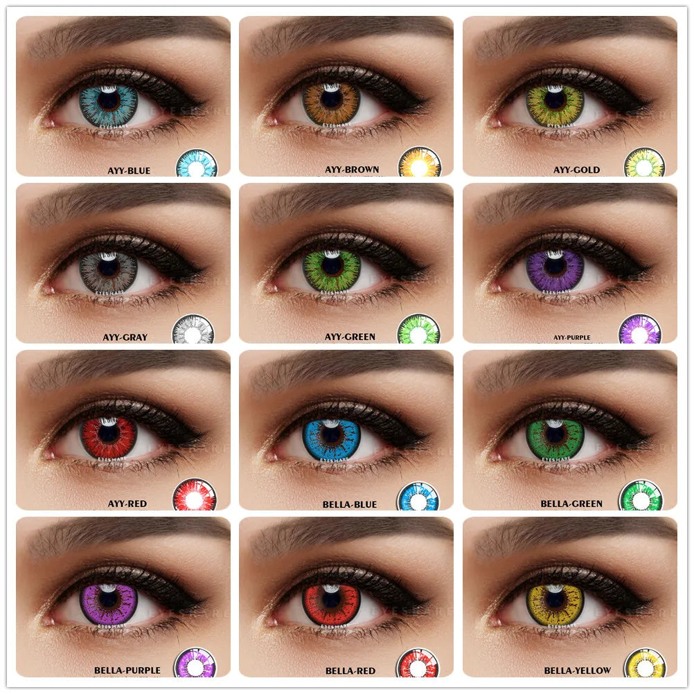 Color Contact Lenses 2pcs Color Lens Eyes Yearly Colored Contacts Cosmetic Eye Contacts Cosplay Anime Accessories Contact Lenses