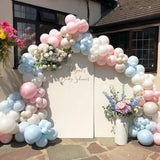 Qfdian  123pcs Pink Blue Balloons Garland Arch Kit Gender Reveal Boy Girl Baby Shower Decoration Sand White Balloon Birthday Party Decor