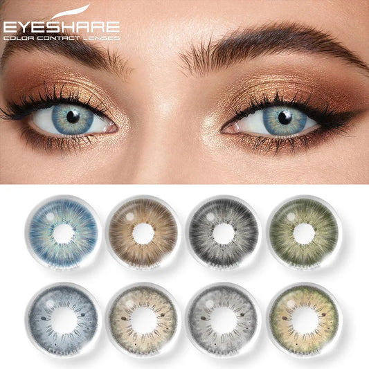 EYESHARE 1Pair Natural Contact Lenses Color Contacts Lenses for Eyes Blue Lenses Brown Contact Lenses Yearly Multicolored Lenses