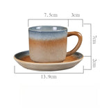 Qfdian  Retro Coarse Pottery Mug Creative Coffee Cups Saucer Set Restaurant Office Home Exquisite Afternoon Latte Ceramics Tea Cups Gift