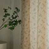 Qfdian Floral Farmhouse Curtains Semi-Blackout Living Room Drapes Cotton Linen Bohemian Window Curtain Panels with Tassel 1 Panel