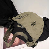 Qfdian  Fashion Y2k Aesthetic Casual Crossbody Chest Bags Men Women Vintage All Match Hobo Bag All Match Simple Trendy Shoulder Handbags
