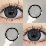Qfdian 2PCS Korea Colored Contact Lenses Myopia Degree -0.00 to -8.00 Gray Eyes Beauty Pupil Brown Makeup Lens Fast Shipping