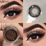 Qfdian  Color Contact Lenses For Eye Cosmetic Black Lens Makeup Beauty Green Eyes Contact Natural Brown Contact Eyes Makeup