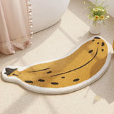 Qfdian Cartoon Banana Bathroom Rug Plush Carpet Bath Mat Anti-Slip Area Rugs for Bedroom Arc Floor Mats Room Decorative Carpets