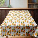Qfdian  Fruit Tablecloth Cute Orange Pattern Kitchen Dining Table Cover Washable Tropical Decor Festive Party Table Topper Home Decor