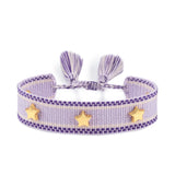 Qfdian Hand Woven Bracelets Adjustable Studded Stars Bracelet Fashion Jewelry Gifts