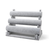 Qfdian  3Layer Velvet Jewelry Holder Multifunctional Space Saving Bracelet Chain Watch T-Bar Rack Retro Large Capacity Jewelry Organizer