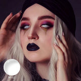 Qfdian Halleoween Contact Lens Amine Cosplay Lenses Black Out Cosplay Color Contact Lenses for Eyes Party Make Up Manson Lenses