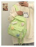 Qfdian Women Students Simple All Match Kawaii Backpack Sweet Cute Star Bone Schoolbags Casual Y2k Aesthetic Fashion Preppy Backpacks