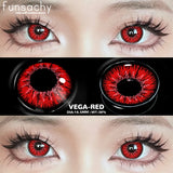 Qfdian  Cosplay Blind Black Lenses Anime White Eye Color Lens Halloween Vampire Lenses Cosmetic Colorful Multicontacts Red Lens