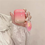 Qfdian  Pink Dyeing Love Chain Hanging Rope Airpod S3 Earphone Protective Case Suitable for Apple Wireless Bluetooth Silicone Soft Case