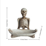 Qfdian  Skeleton Resin Tray Gothic Home Decor Halloween Desktop Storage Dish Spooky Jewelry Organizer