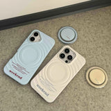 Qfdian Ins simple blue clrcle phone case for iphone 14pro 13 16 13pro 15promax 16promax 12 15 pro max 14 stand holder magnetic fundas