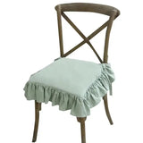 Qfdian Ruffles Chair Cushion Cover,100% Cotton Boho Chair Pad Slipcover Suitable for Living Room Dining Chair Pat, Stylish Seat