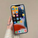 Qfdian Korea Silve 3D Butterfly Cartoon Heart Phone Case For iPhone 16 15 14 13 12 Pro Max Luxurious Lovely Soft Shockproof Back Cover