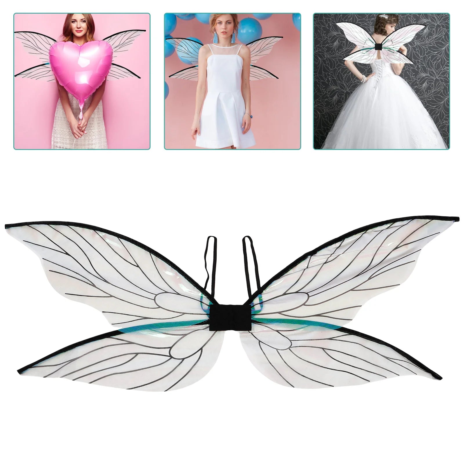 Fairy Wings Women Girls Cicada Wings Dragonfly Elf Wings Fairy Halloween Cosplay Costume Festive Party Masquerade Props Dress Up