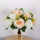 Qfdian  30CM Artificial Flower Table Centerpiece Wreath Party Wedding Backdrop Decor Road Lead Floral Ball Rose Hydrangea Gypsophila