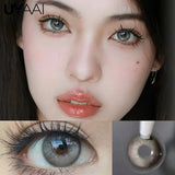 Qfdian 0~400 Myopia Lenses High Quality Colored Contact Lenses with Degree Green Natural Prescription Eye Contacts Blue Eye Lense
