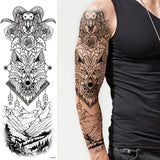 Qfdian  1pcs Waterproof Temporary Tattoo Sticker Dark Skeletons Fish Bird Elegance Aggressiveness Fake Tatto Flash Tatoo for Women Men