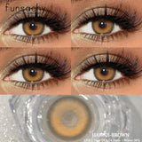 Qfdian  1 Pair Natural Fashion Colored Contact Lenses for Eyes Brown Pupils Gray Contact Lenses Cosmetic Lens New Pupil Yearly