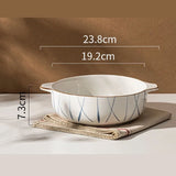 Qfdian  Japanese Double Ear Soup Noodle Bowls, Household Kitchen Restaurant Supplies, Tableware, Salad Fruit Soup Phnom Penh Bowls , 1Pc