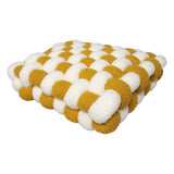 Qfdian  Lamb Wool Cushion Square Hand Woven Solid Color Simple Chair Sofa Bedroom Living Room Cushion Home Decoration Bay Window Cushion