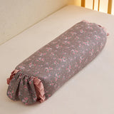 Qfdian 1Pc Floral Ruffles Yoga Cervical Pillow Pure Cotton Buckwheat Pillow Health Care Stick Pillow Cervical Physiotherapy Neck Pillow