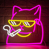 Qfdian  Cat Neon Sign USB LED Neon Light for Man Cave Room Home Party Birthday Beer Decoration Lamp Gift Night Light