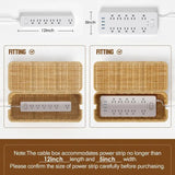 Qfdian  Cord Organizer Box Hand-woven Wire Storage Box Breathable Cable Hider Box Cord Hider Wire Box Desktop Data Line Plug Holders