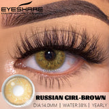 Qfdian 1pair Colored Contact Lenses for Eyes Blue Eye Lenses Brown Lenses Gray Pupils Lens Yearly Cosmetic Green Eye Contacts