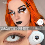 Qfdian  Cosplay Blind Black Lenses Anime White Eye Color Lens Halloween Vampire Lenses Cosmetic Colorful Multicontacts Red Lens