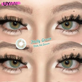 Qfdian  1Pair Fashion Big Lenses Colored Contact Lenses for Eyes Beauty Blue Eyes Lenses Natural Green Brown Grey Lens
