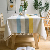 Qfdian  ‌Nordic Tablecloth Waterproof and Easy To Clean Rectangular Household Dining Table Cloth Simple Dustproof and Wear-resistant