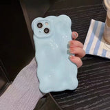 Qfdian Lovely Pink 3D Bubble Gloss Silicone Shockproof Phone Back Cover Fundas Case For iPhone 11 12 13 14 15 16 Pro Max Plus Coque