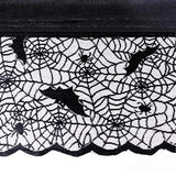 Qfdian  Rectangular Halloween Tablecloth, Halloween Bat Spider Web Tablecloth Decor, Black Lace Tablecloth Bat Cobweb Table Cover for H