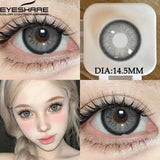 Qfdian 1Pair Natural Colored Contact Lenses 1Pair Beauty pupillents Yearly Grey Pupils Brown Contacts New Cosmetic