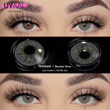 Qfdian  1 Pair Fashion Lenses Colored Contact Lenses for Eyes Beauty Green Eyes Lenses Natural  Brown Lens Grey Lens