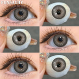 Qfdian  1 Pair Colorcon Eye Contact Lenses Natural Brown Gray Pupils for Eyes Cosmetics Yearly Blue Color Lens Green Softlens