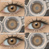 Qfdian  1 Pair Colored Contact Lenses BROWN Natural Eye Contacts Super Natural Lens Gray Color Lens Beautiful Pupils Cosmetics