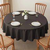 Qfdian  Solid Color Circular Tablecloth Waterproof Oil Proof Dustproof Dining Table Decoration Hotel Restaurant Tablecloth Cover Cloth