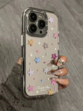 Qfdian  Mirror Sparkling Diamond Three-Dimensional Star Suitable For Iphone 15 Pro Max Phone Case 16 14  13 Pro All Inclusive Hard Case