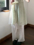 Qfdian  Lace Hollow Out Y2k Aesthetic Casual Trousers New Summer Loose Pants Women Vintage High Waist Thin Embroidery Flower Pant