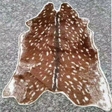 Qfdian  Sika Deer Skin Area Floor Rug Imitation Animal Skin Pelt Shape Handmade  Velvet Imitation Carpert