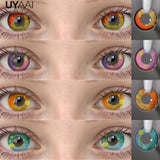Qfdian  Cosplay Contact Lenses Makeup Colored Pupils Cosmetics Black Lenses Halloween Green Contact Lenses  White Pupils Red lens