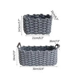 Qfdian  Woven Basket Cotton Rope Storage  Sundries Clothing Cosmetic Organizer Book Toy Desktop Storages Nordic Style Home Decor