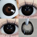 Qfdian  2pcs Brown Colored Contact Lenses for Eyes Purple Beauty Halloween Makeup Lens Big Eye Lens Natural Look Gray Blue Lens